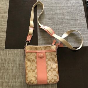 Pink Coach crossbody bag